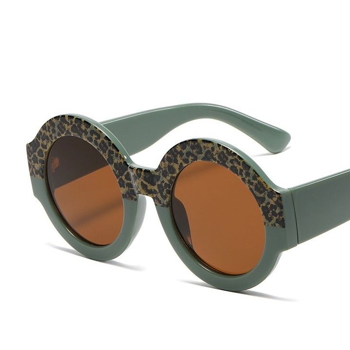 Lonsy Women's Sunglasses Round Leopard Double Color Mn13033 Sunglasses Lonsy   