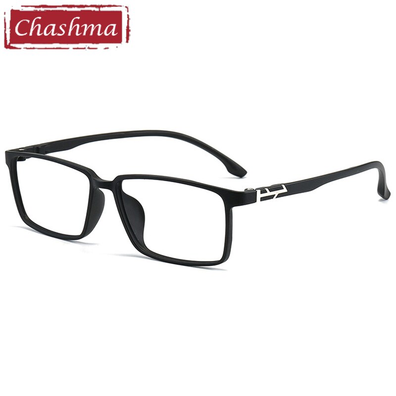 Chashma Unisex Full Rim Ultem Titanium Wide Frame Eyeglasses 66135 Full Rim Chashma Matte Black  
