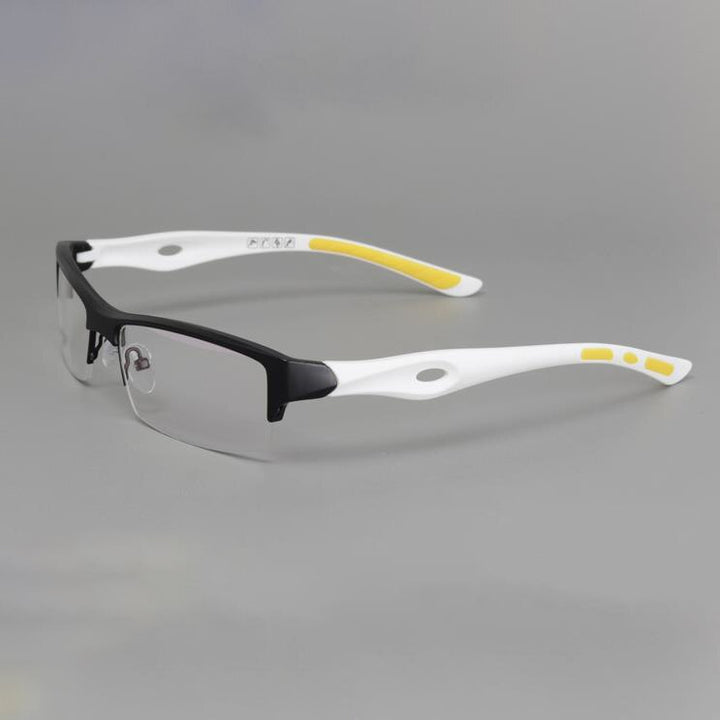 Unisex Reading Glasses Sports Tr 90 Titanium Semi Rim Reading Glasses Cubojue white leg no function lens 0 