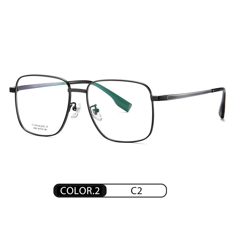 Hotony Women's Full Rim Square Titanium Frame Eyeglasses Yj2029 Full Rim Hotony C2  