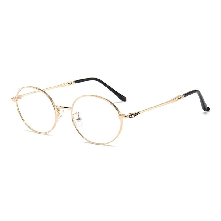 Hotochki Unisex Full Rim Oval Stainless Steel Alloy Eyeglasses L2226 Full Rim Hotochki GOLD  