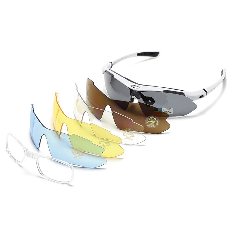 Zirosat Unisex Semi Rim Square Goggle Tr 90 Polarized 5 In 1 Sunglasses 0089 Sunglasses Zirosat white  