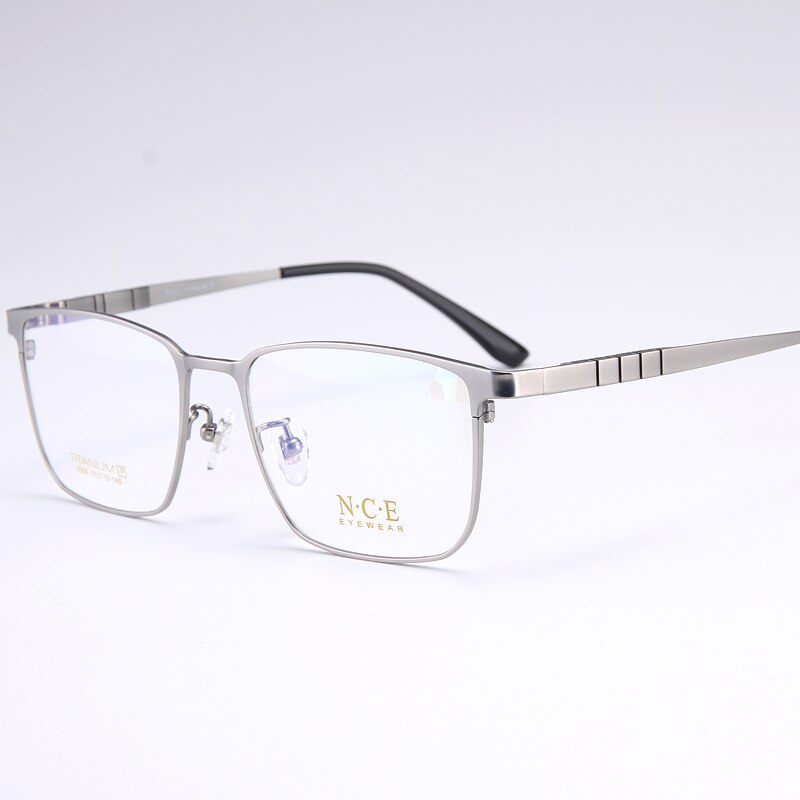 Reven Jate Men's Full Rim Square Titanium Eyeglasses 5008 Full Rim Reven Jate Silver  
