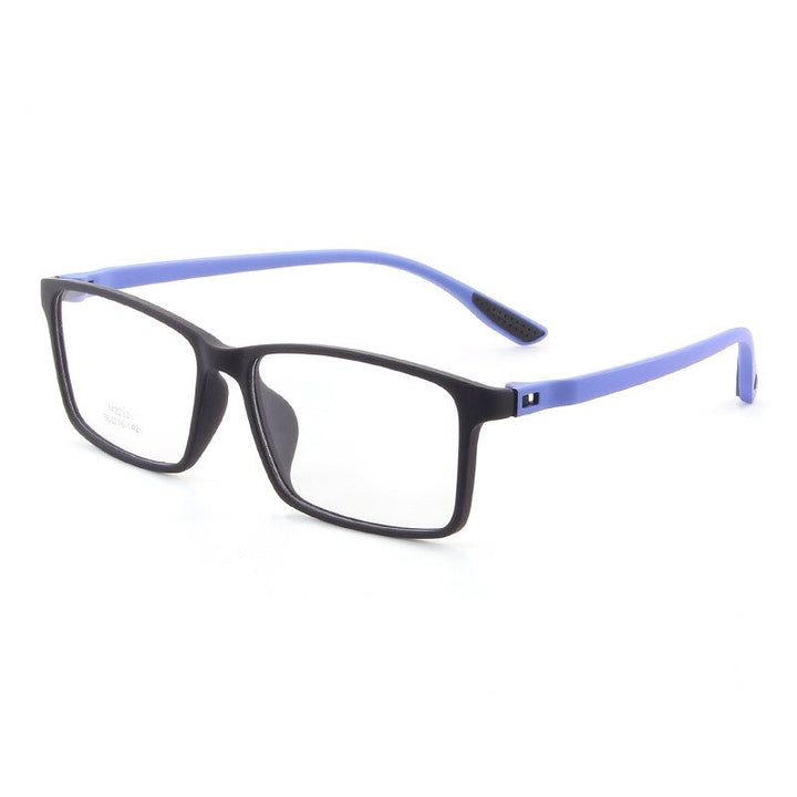 KatKani Unisex Full Rim Square Tr 90 Hyperopic Reading Glasses 2033 Reading Glasses KatKani Eyeglasses 0 Black Purple 