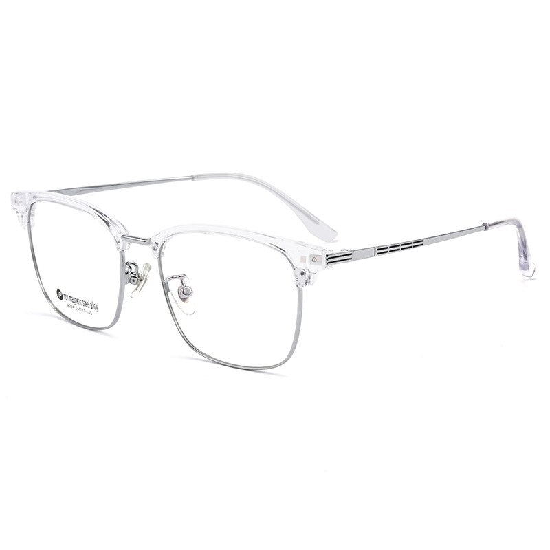 Yimaruili Men's Full Rim Square Acetate Alloy Eyeglasses M224 Full Rim Yimaruili Eyeglasses   