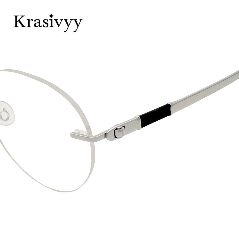 Krasivyy Unisex Rimless Round Screwless Titanium Rimless Eyeglasses Kr5012 Rimless Krasivyy   