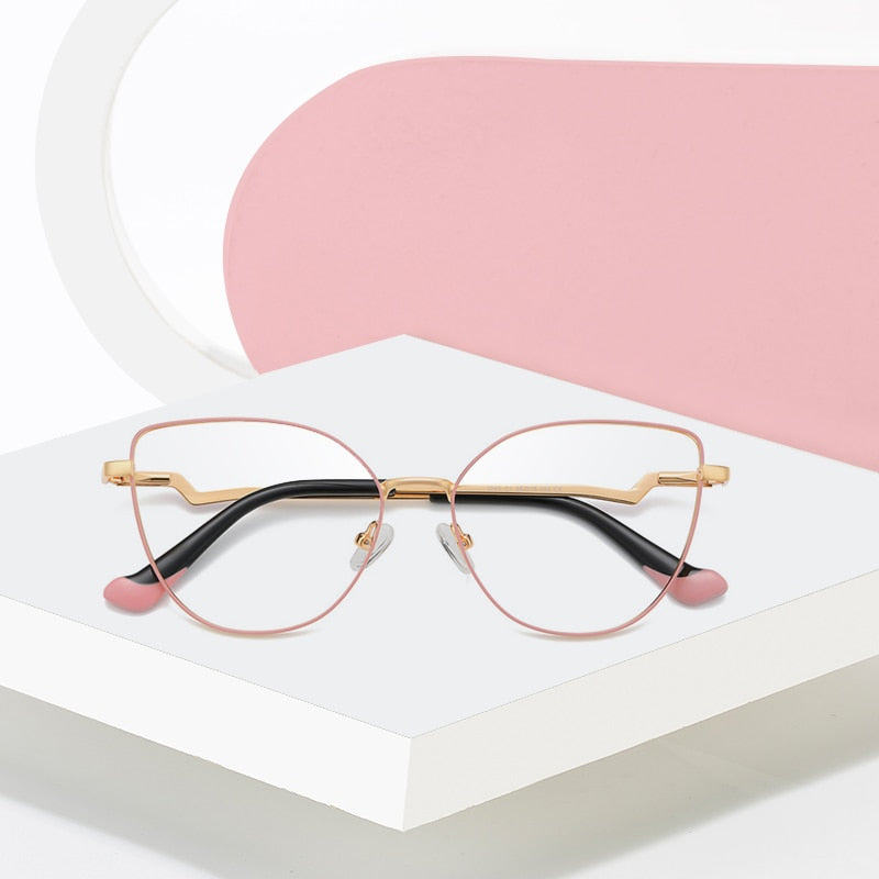 Hotony Unisex Full Rim Cat Eye Alloy Frame Eyeglasses 3043 Full Rim Hotony   