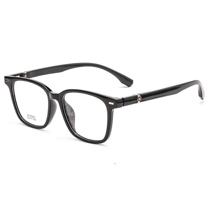 Yimaruili Unisex Full Rim Square Tr 90 Acetate Eyeglasses Bv83003b Full Rim Yimaruili Eyeglasses Black Gold  