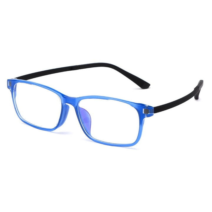 KatKani Unisex Full Rim Square Ultem Steel Eyeglasses 89102r Full Rim KatKani Eyeglasses Transparent Blue  