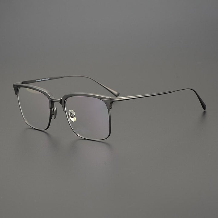Gatenac Unisex Full Rim Square Titanium Acetate Frame Eyeglasses Gxyj745 Full Rim Gatenac   