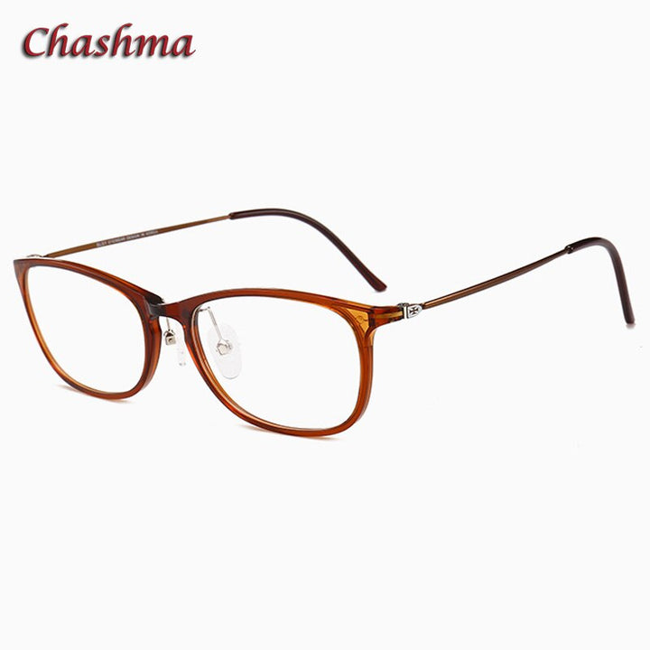 Chashma Women's Full Rim Square Ultem Resin Frame Eyeglasses 2205 Full Rim Chashma Brown  