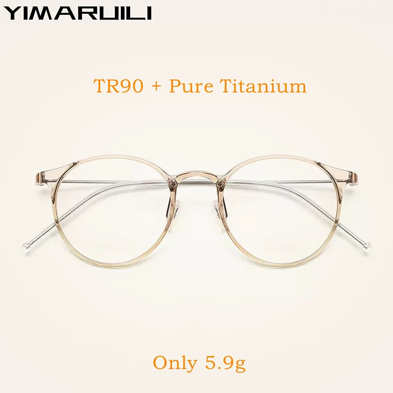Yimaruili Unisex Full Rim Round Tr 90 Titanium Eyeglasses M8062 Full Rim Yimaruili Eyeglasses   