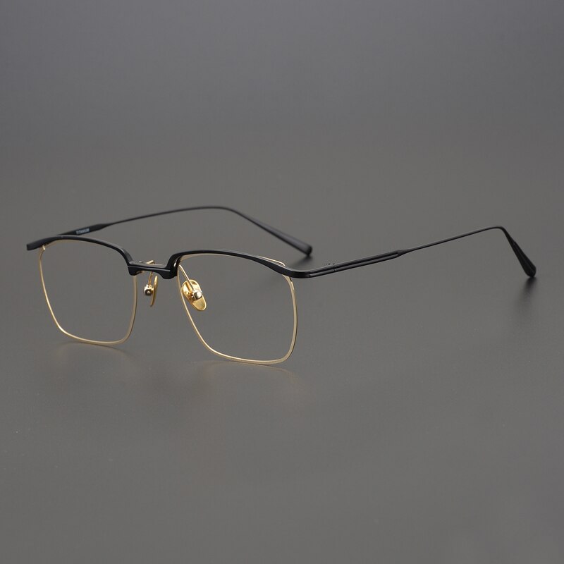 Gatenac Unisex Full Rim Square Titanium Frame Eyeglasses Gxyj759 Full Rim Gatenac Gold  