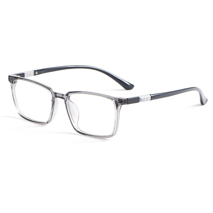 Yimaruili Men's Full Rim SquareTr 90 Eyeglasses 0662006 Full Rim Yimaruili Eyeglasses Transparent Gary  