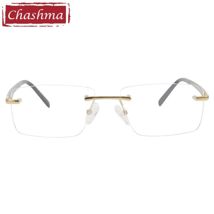 Chashma Ottica Men's Rimless Square Titanium Eyeglasses 16069 Rimless Chashma Ottica   