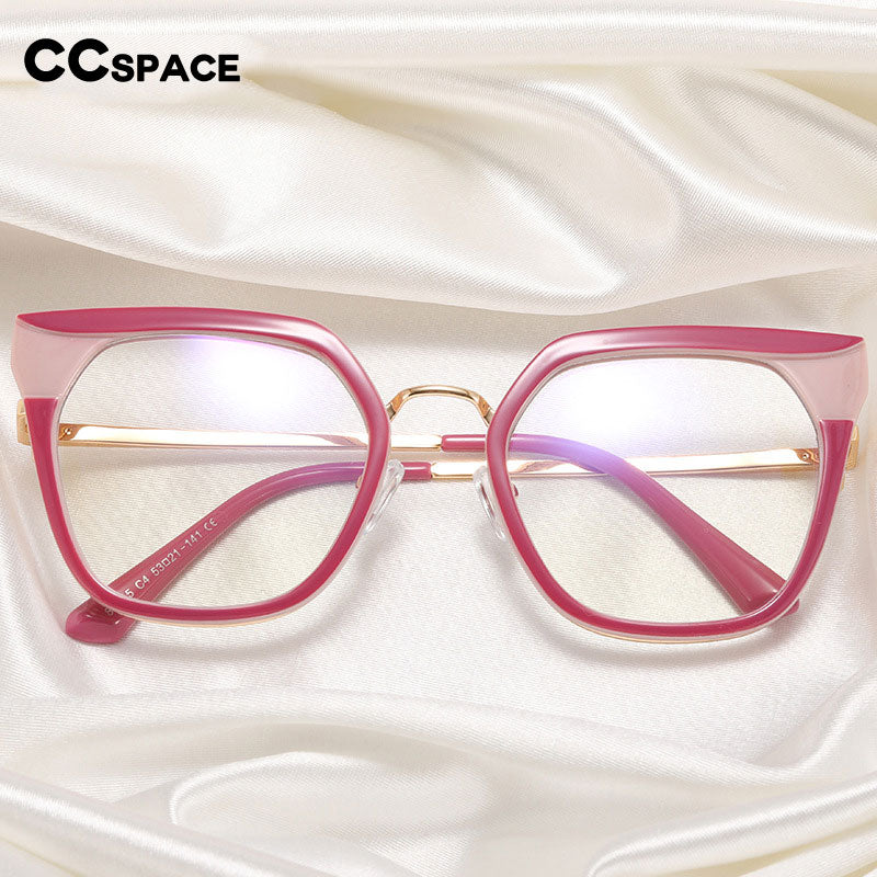 CCSpace Women's Full Rim Square Cat Eye Tr 90 Titanium Eyeglasses 53254 Full Rim CCspace   