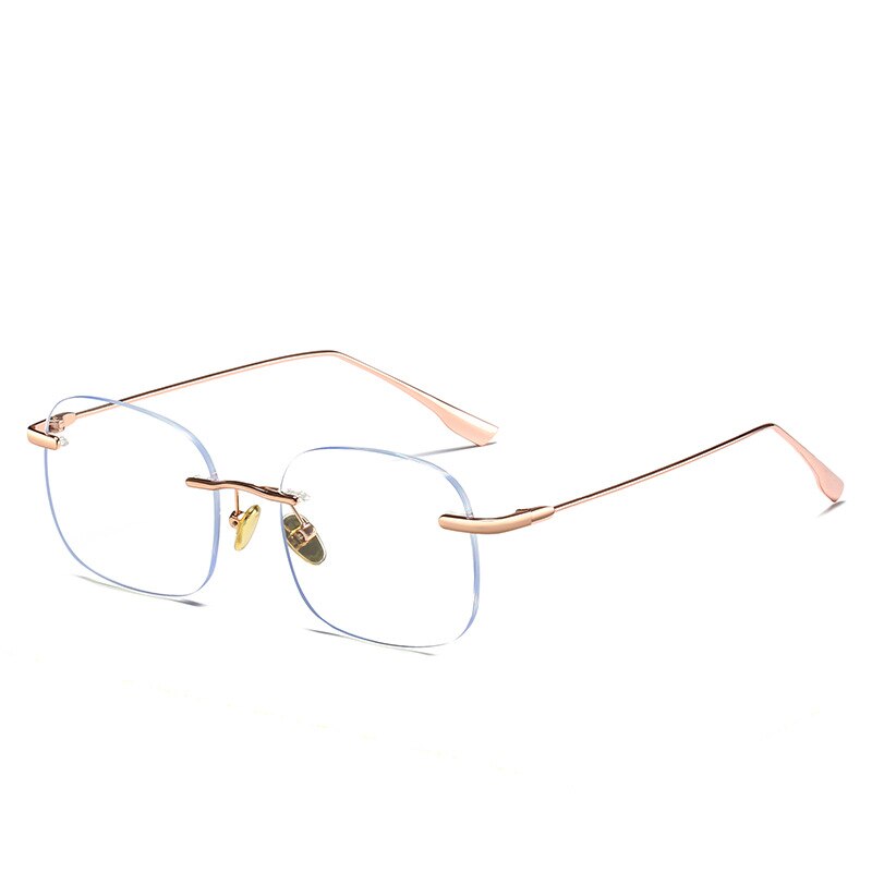 Handoer Unisex Rimless Customized Lens Shape Titanium Eyeglasses 99219 Rimless Handoer RoseGold  