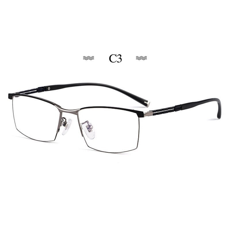 Hotochki Men's Full Rim Square Tr 90 Titanium Frame Eyeglasses T8605t Full Rim Hotochki C3  