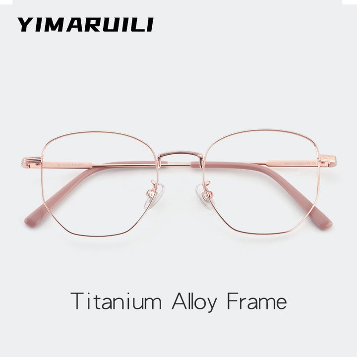 Yimaruili Unisex Full Rim Polygon Titanium Eyeglasses 9005 Full Rim Yimaruili Eyeglasses   