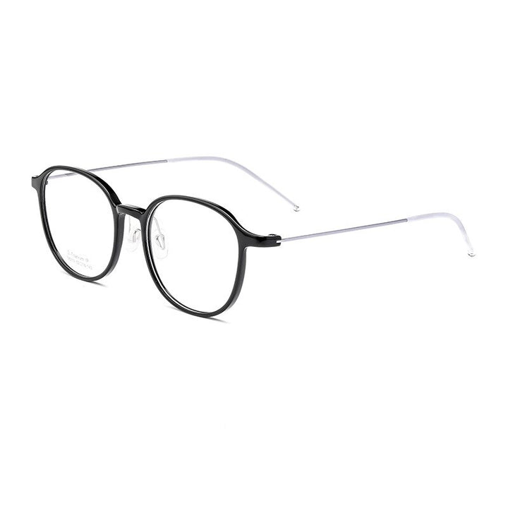 KatKani Unisex Full Rim Round Square Tr 90 Titanium Eyeglasses 5821n Full Rim KatKani Eyeglasses Black  