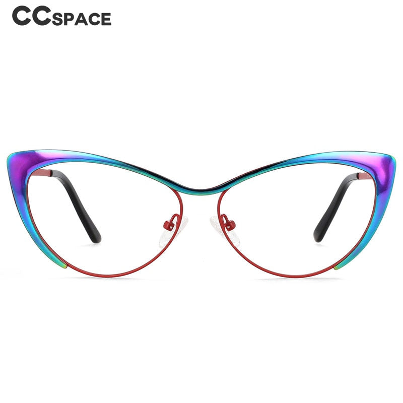 CCSpace Women's Full Rim Cat Eye Acetate Alloy Eyeglasses 55276 Full Rim CCspace   