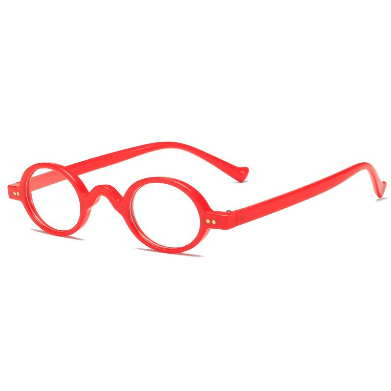 Cubojue Unisex Full Rim Small Oval Acetate Hyperopic Reading Glasses 88009 Reading Glasses Cubojue no function lens 0 Red 