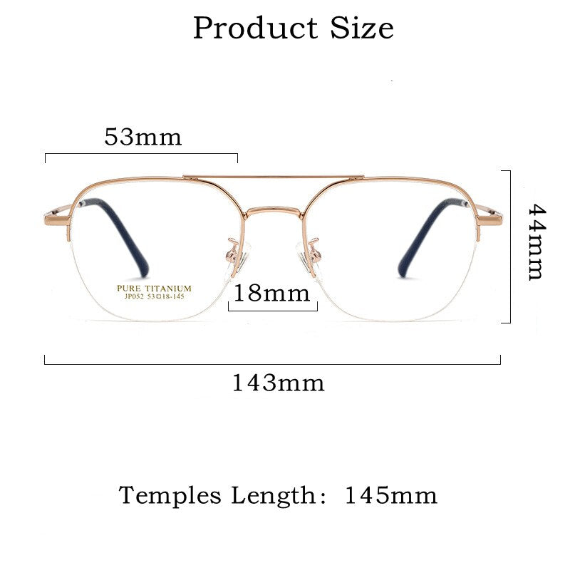 Yimaruili Unisex Semi Rim Square Titanium Double Bridge Eyeglasses – FuzWeb