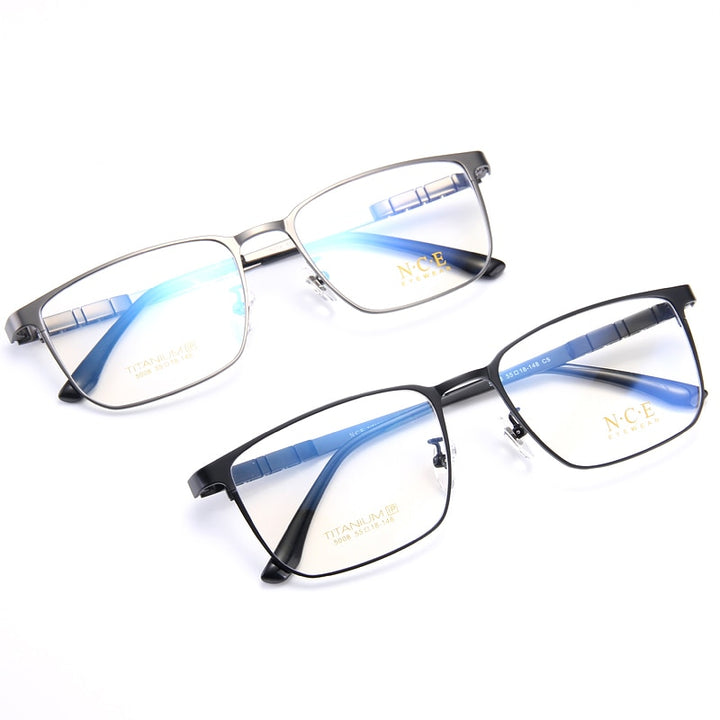 Bclear Men's Full Rim Square Titanium Eyeglasses My5008 Full Rim Bclear   