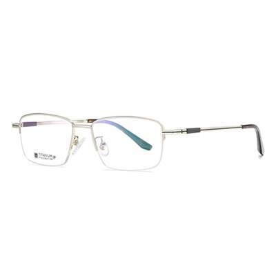Ralferty Men's Semi Rim Square Titanium Eyeglass Dt902 Semi Rim Ralferty C02 Silver China 