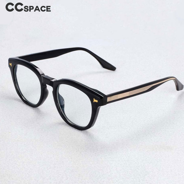 CCSpace Unisex Full Rim Square Round Acetate Tr 90 Titanium Frame Eyeglasses 54200 Full Rim CCspace   