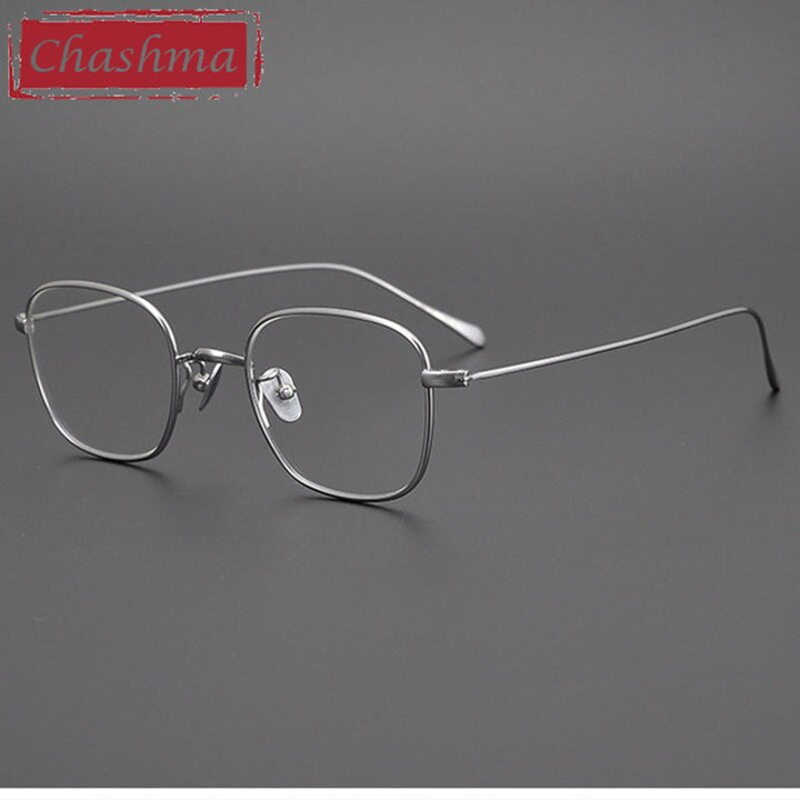 Chashma Ottica Unisex Full Rim Square Titanium Eyeglasses Full Rim Chashma Ottica Silver  
