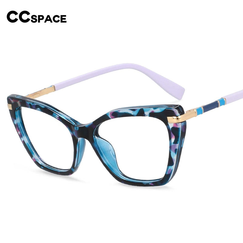 CCSpace Women's Full Rim Square Cat Eye  Tr 90 Titanium Frame Eyeglasses 54496 Full Rim CCspace   