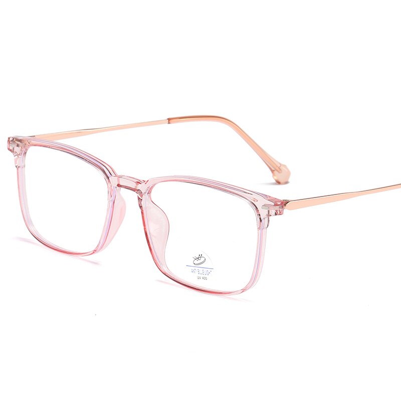 Reven Jate Unisex Full Rim Square Tr 90 Eyeglasses 81250 Full Rim Reven Jate pink  