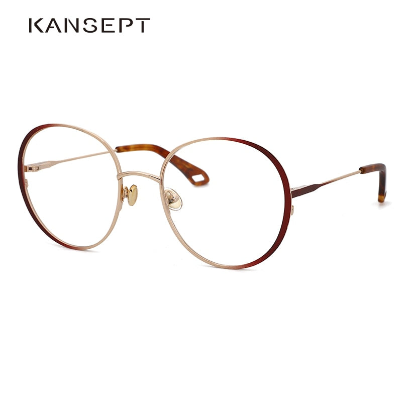 Kansept Women's Full Rim Round Stainless Steel Frame Eyeglasses Oq1006 Full Rim Kansept   