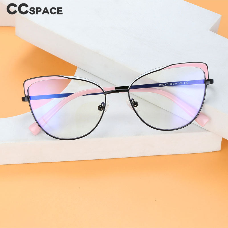 CCSpace Women's Full Rim Cat Eye Alloy Eyeglasses 56521 Full Rim CCspace   