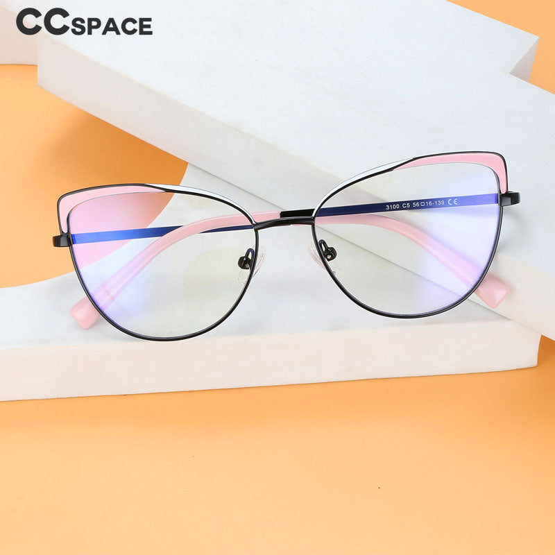 CCspace Women's Full Rim Cat Eye Alloy Eyeglasses 56521 Full Rim CCspace   