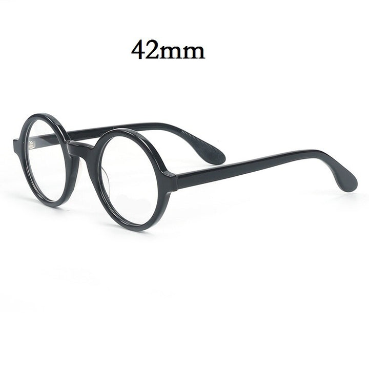 Cubojue Unisex Full Rim Round 42mm 46mm Acetate Hyperopic Reading Glasses Reading Glasses Cubojue no function lens 0 black 42mm 