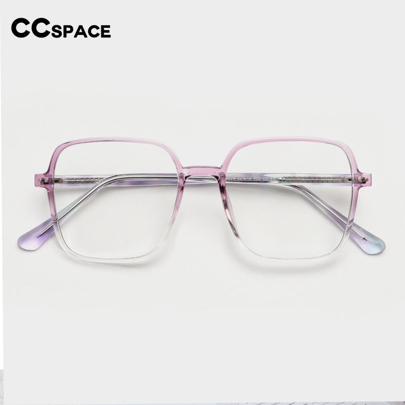 CCSpace Unisex Full Rim Irregular Square Tr 90 Titanium Eyeglasses 55459 Full Rim CCspace   