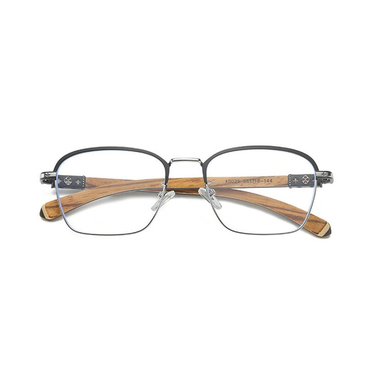 Hdcrafter Men's Full Rim Square Titanium Eyeglasses K0035 Full Rim Hdcrafter Eyeglasses   