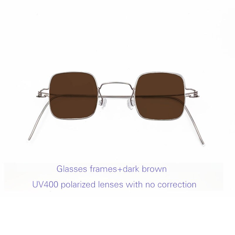 Yujo Unisex Full Rim Small Handcrafted Square Stainless Steel Eyeglasses Customized Lens Options Full Rim Yujo C2 China 