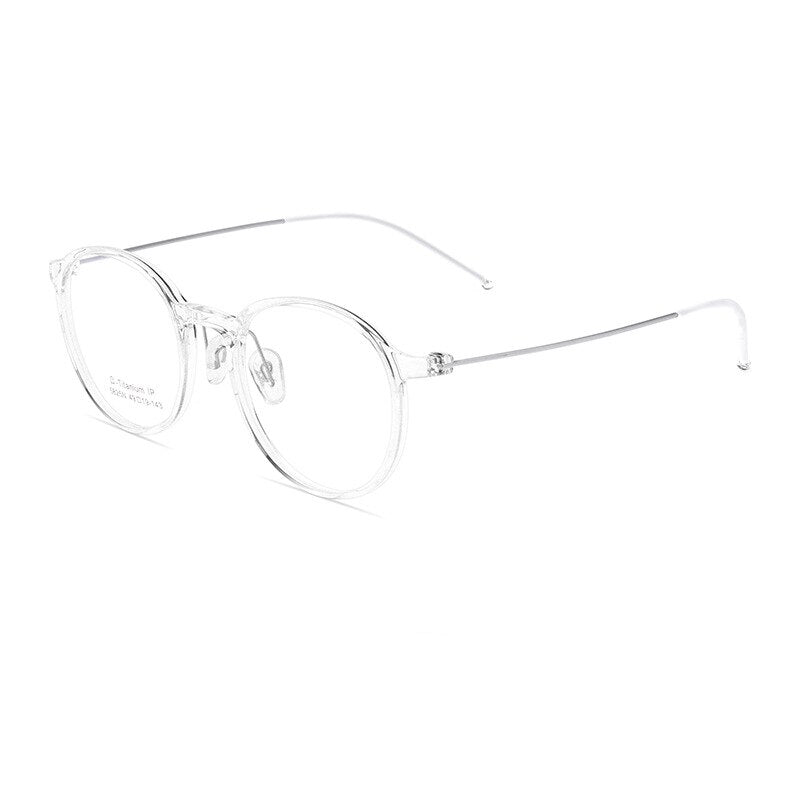Yimaruili Unisex Full Rim Round Tr 90 Titanium Eyeglasses 5825M Full Rim Yimaruili Eyeglasses Transparent  