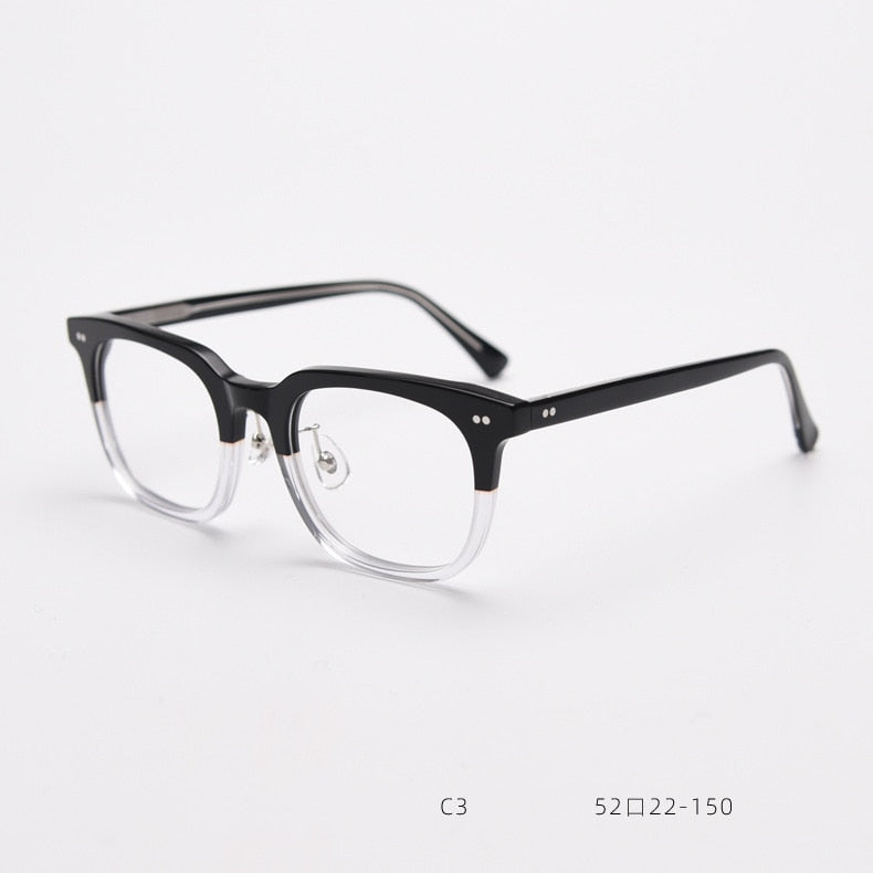CCSpace Unisex Full Rim Square Acetate Eyeglasses 55693 Full Rim CCspace BlackClear China 