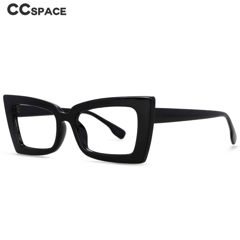 CCSpace Women's Oversized Rectangle Cat Eye Resin Frame Eyeglasses 54536 Frame CCspace   