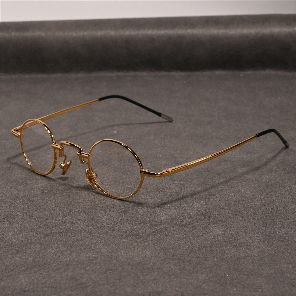 Cubojue Unisex Full Rim Small Round Alloy Hyperopic Reading Glasses Tq38 Reading Glasses Cubojue 0 Gold 