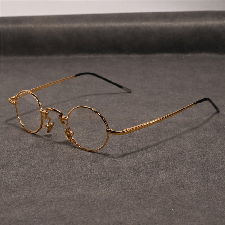 Cubojue Unisex Full Rim Small Round Alloy Hyperopic Reading Glasses Tq38 Reading Glasses Cubojue 0 Gold 