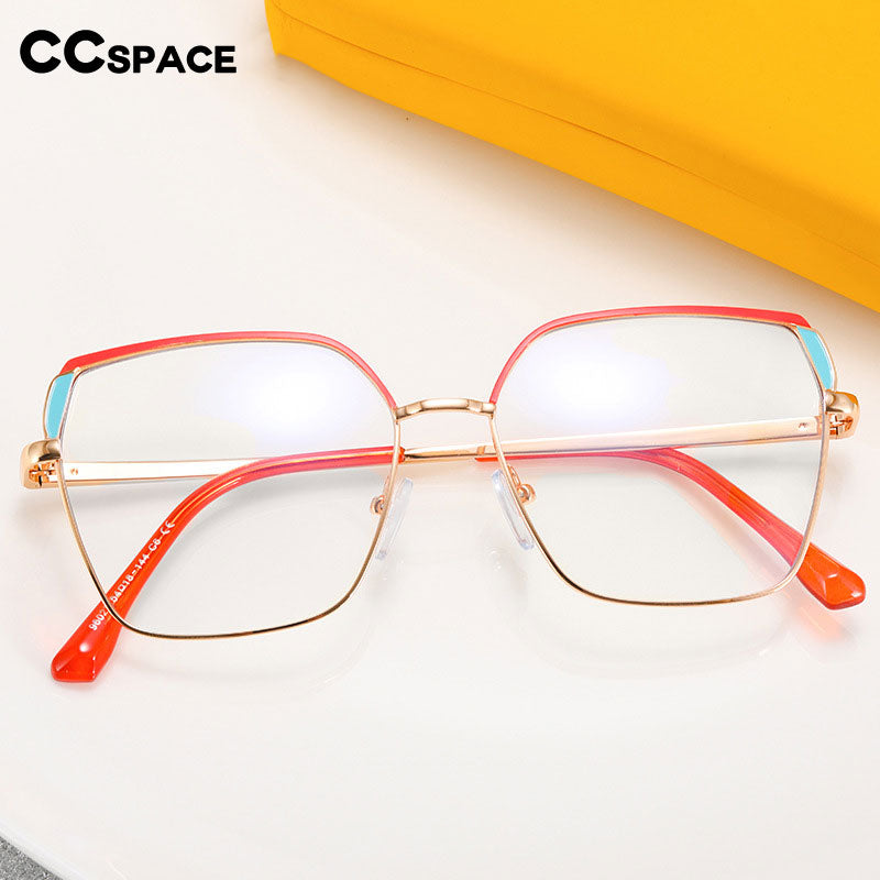 CCspace Women's Full Rim Squar Cat Eye Titanium Alloy Eyeglasses 55574 Full Rim CCspace   