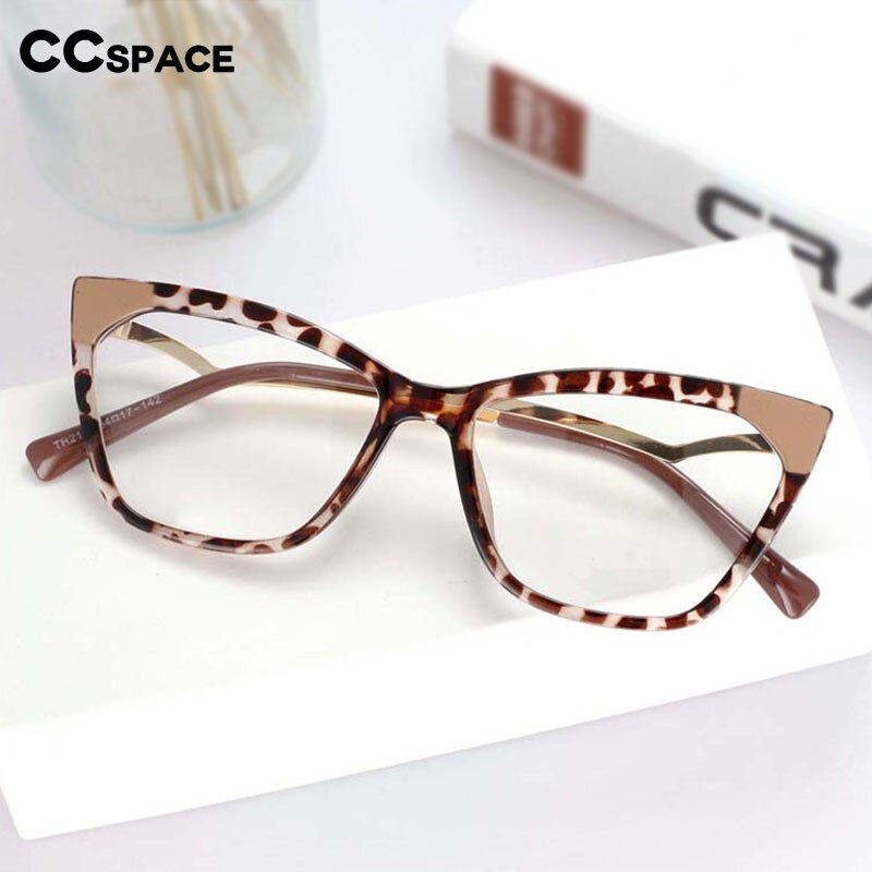 CCspace Women's Full Rim Square Cat Eye Resin Frame Eyeglasses 54127 Full Rim CCspace   