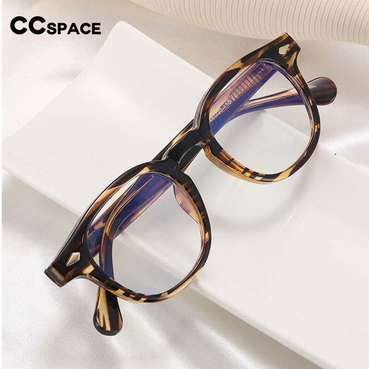 CCspace Unisex Full Rim Round Square Tr 90 Titanium Eyeglasses 54962 Full Rim CCspace   