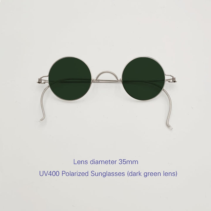 Yujo Unisex Full Rim 35mm Round Stainless Steel Handcrafted Eyeglasses Customized Lens Options Full Rim Yujo C2  