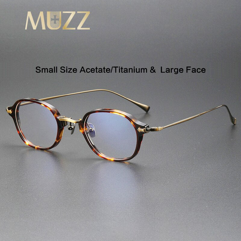 Muzz Men's Full Rim Small Round Acetate Titanium Eyeglasses 183 Full Rim Muzz   